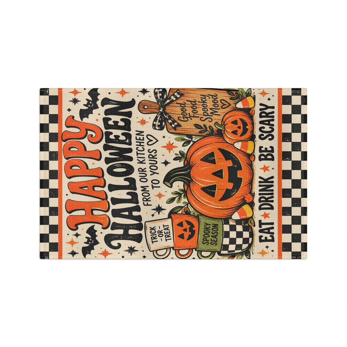 Happy Halloween Retro Kitchen Tea Towel