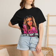 We Listen & We Don’t Judge Funny Graphic Tee