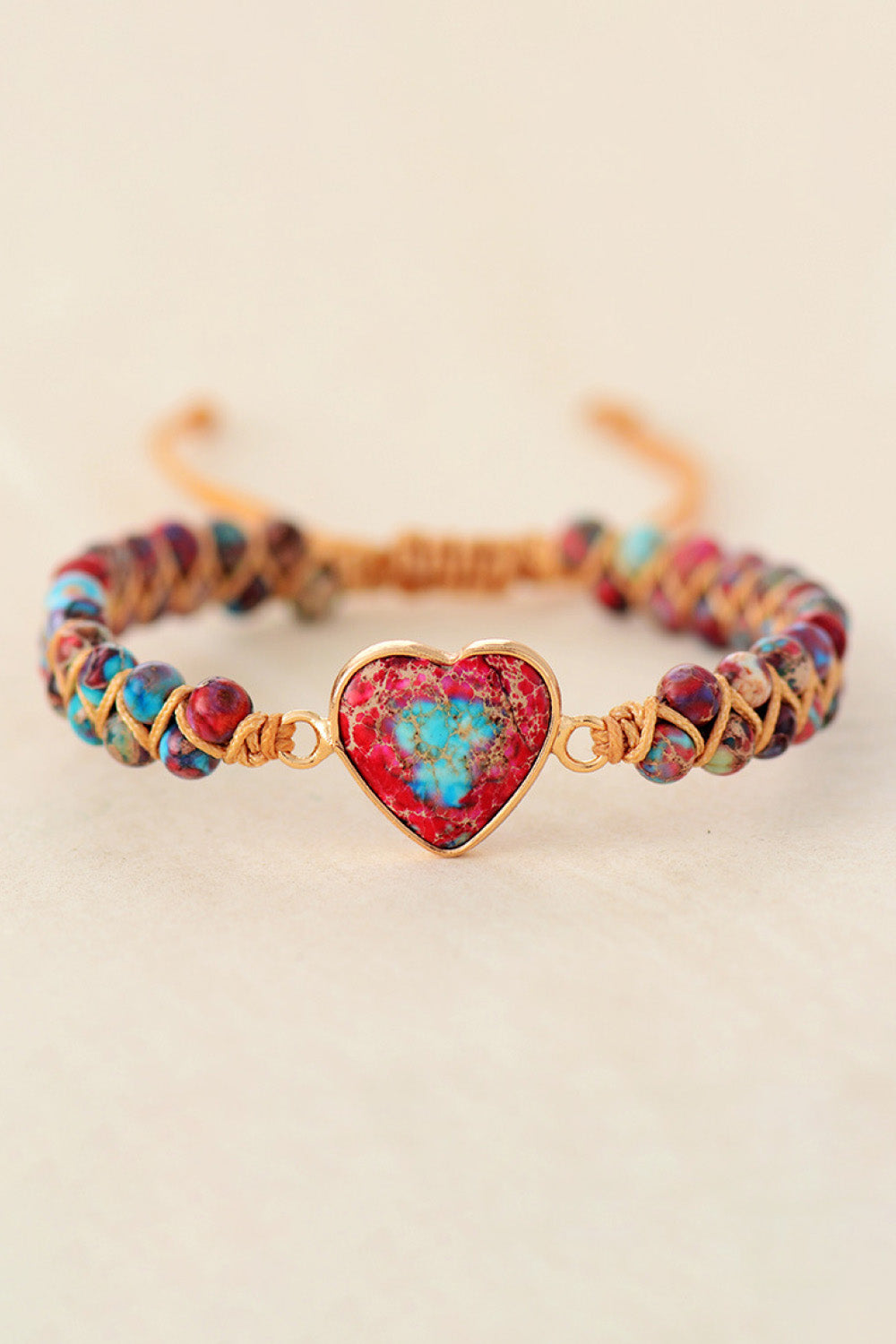 Natural Stone Heart Bracelet