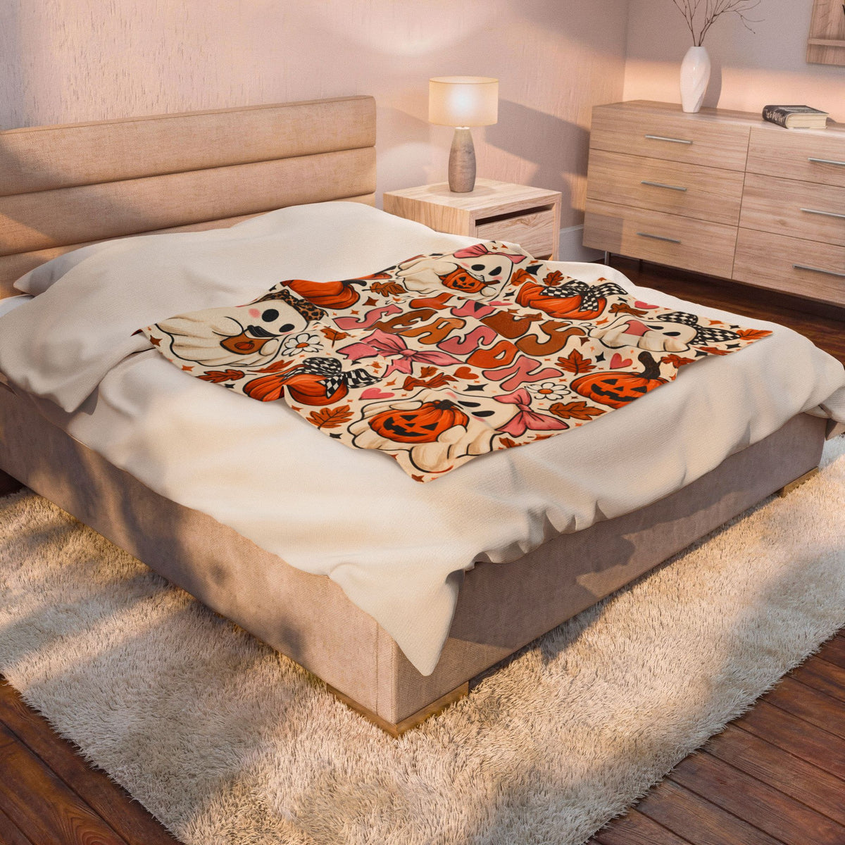 Cozy Season Halloween Plush Blanket