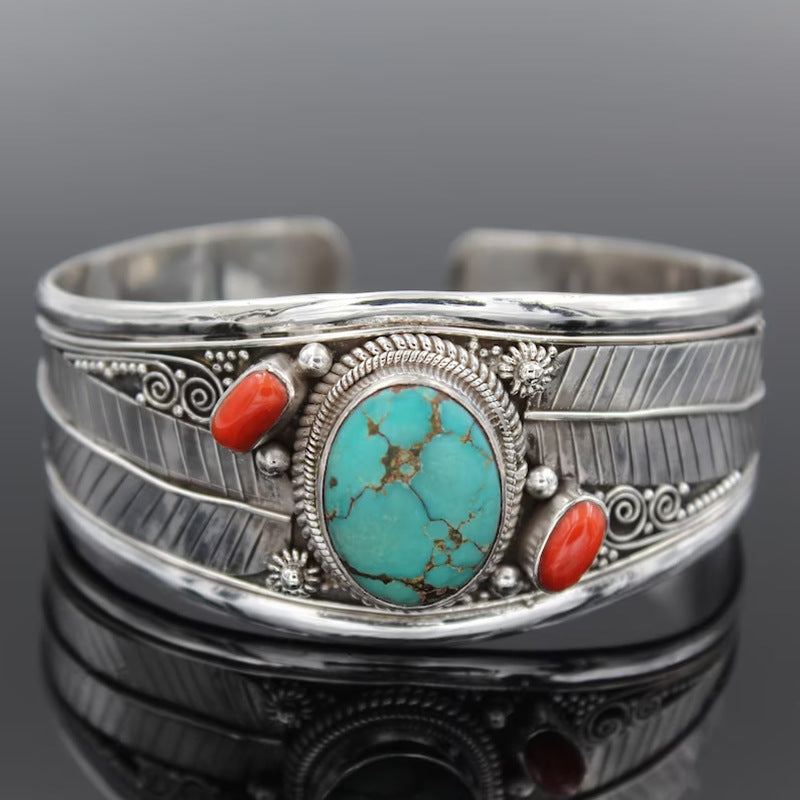 Western Turquoise Open Cuff Bracelet