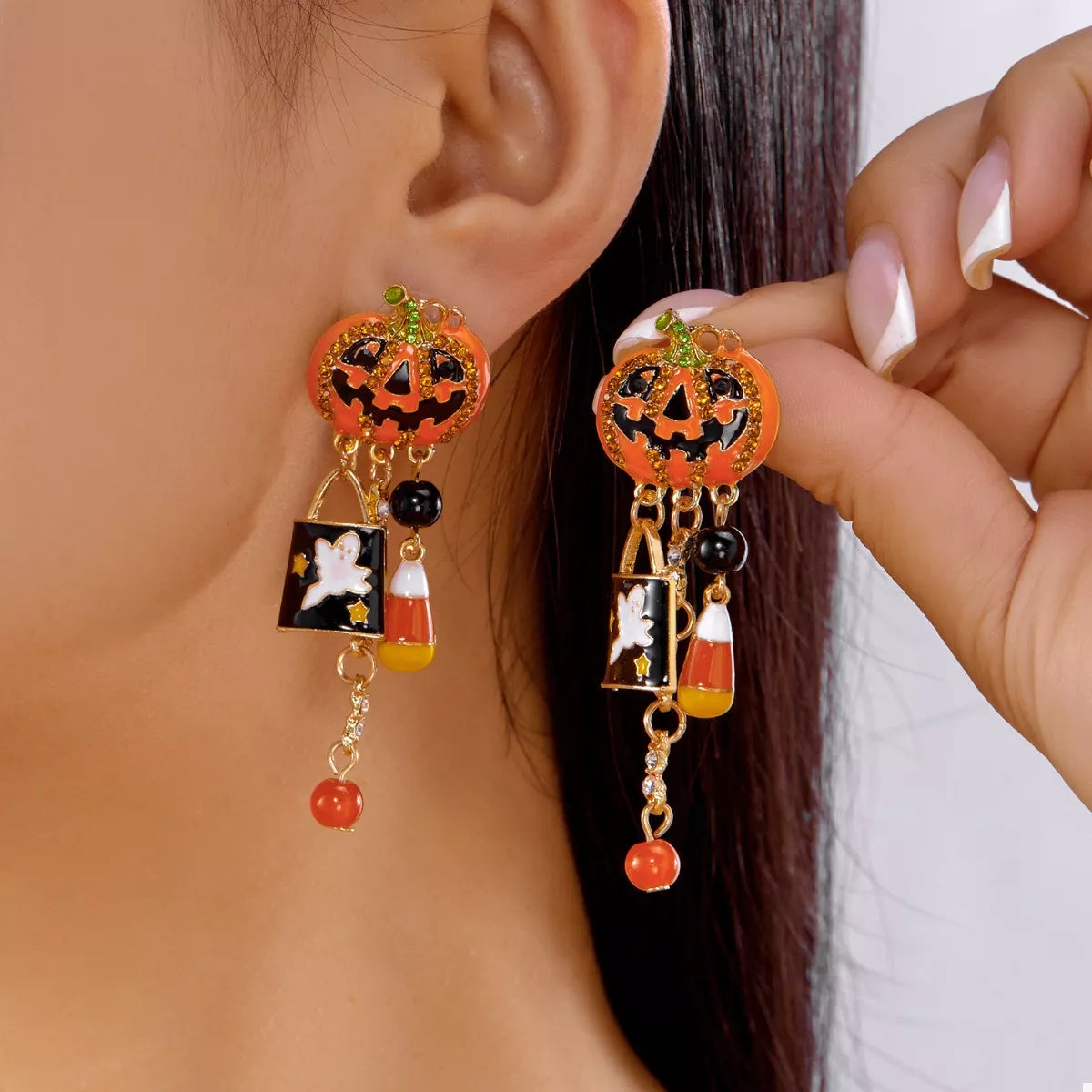 Trick or Treat Pumpkin Charm Earrings