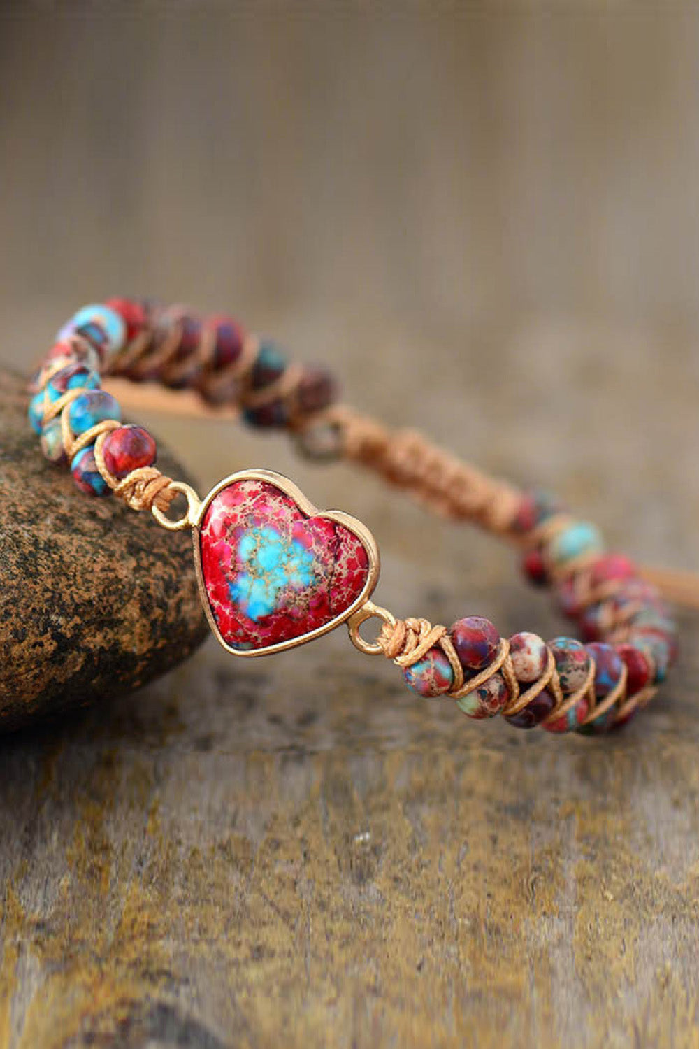 Natural Stone Heart Bracelet