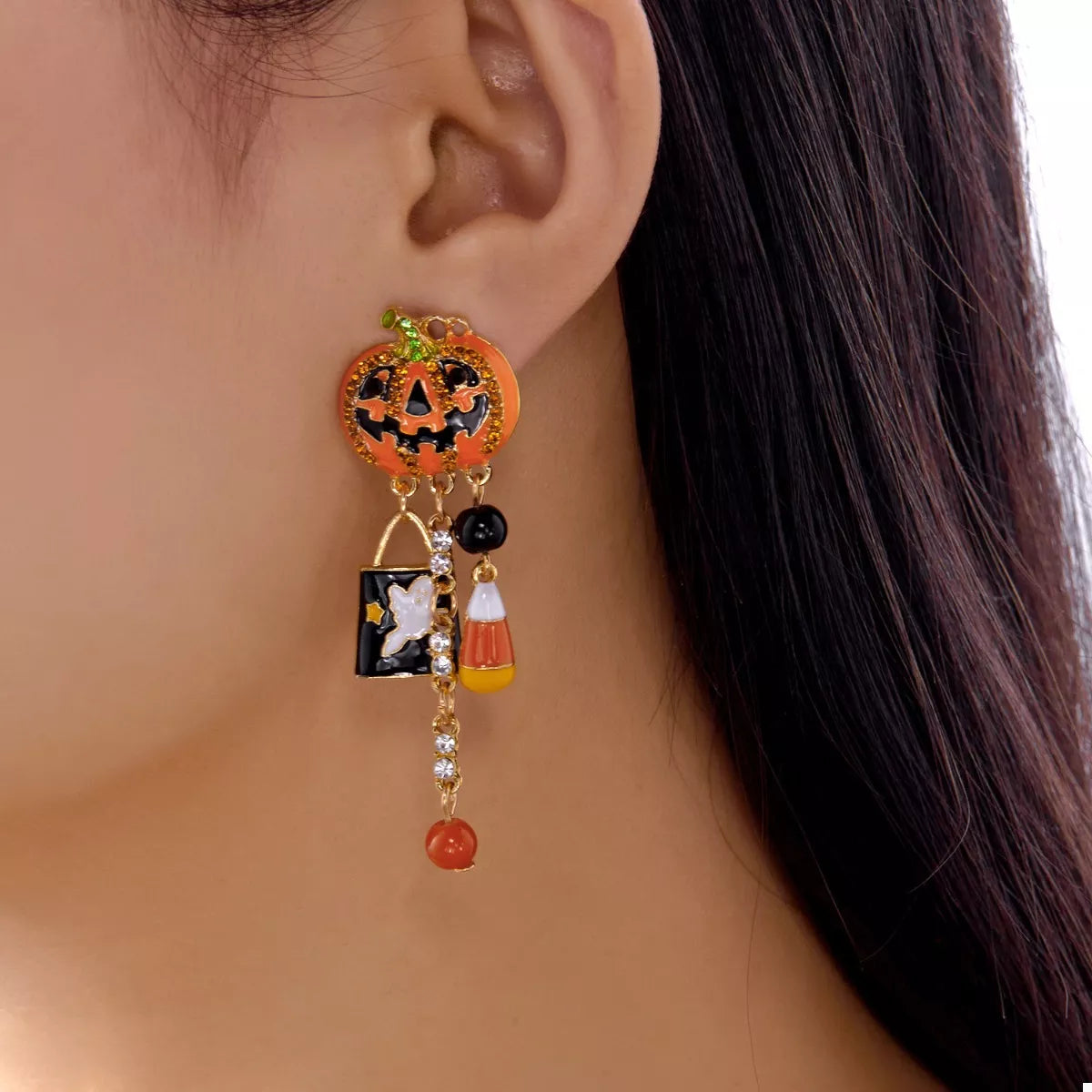 Trick or Treat Pumpkin Charm Earrings